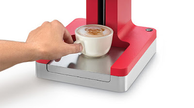 The machine to shape as you like on the milk foam on the coffee cup - Ripple Maker