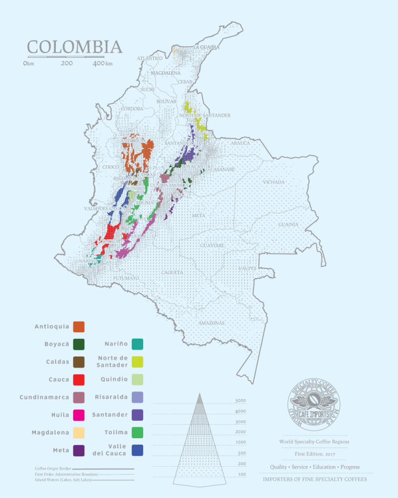 Các vùng trồng cà phê nổi tiếng ở Colombia