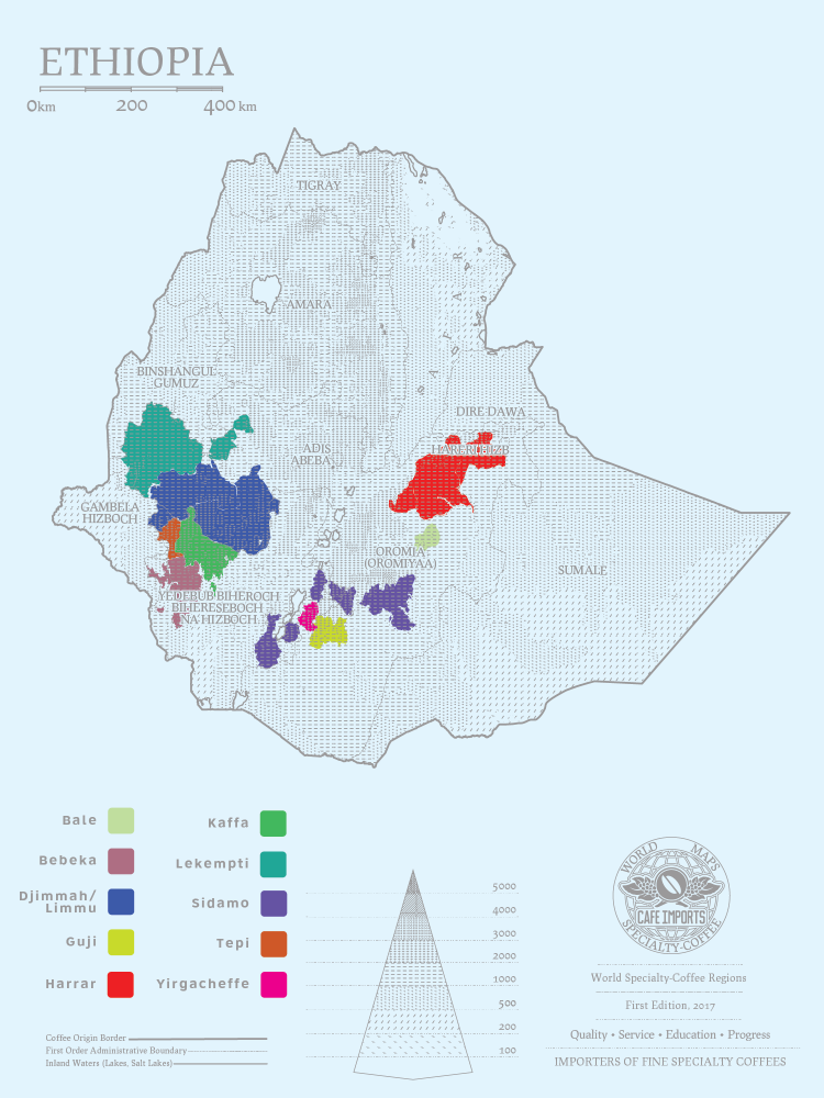 Các vùng trồng cà phê nổi tiếng ở Ethiopia