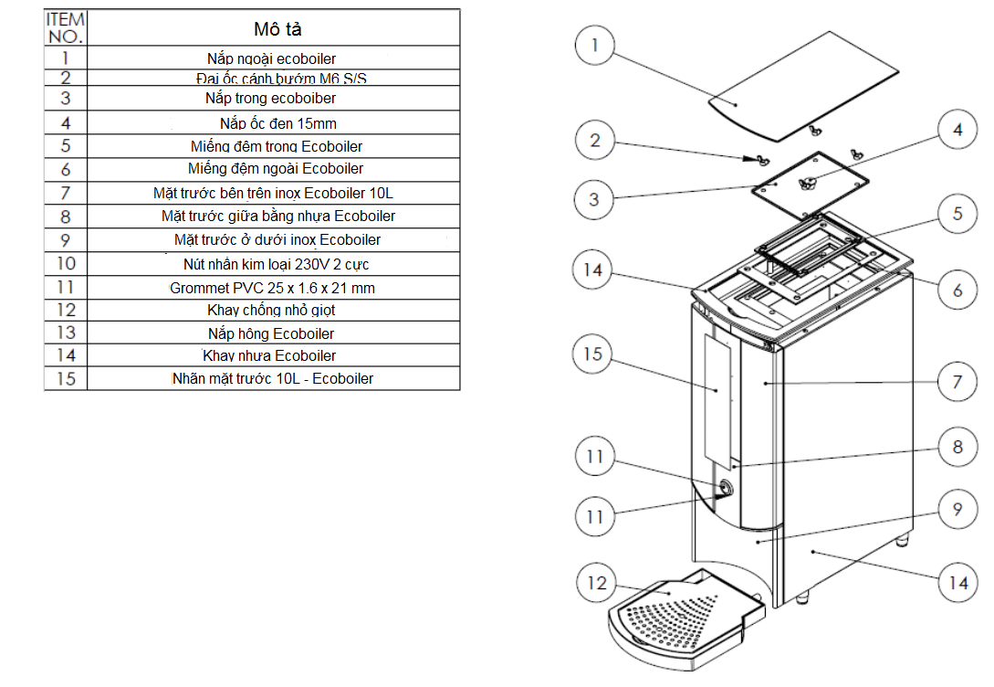 Máy nước nóng Marco Ecoboiler PB10 - Hàng Trưng Bày