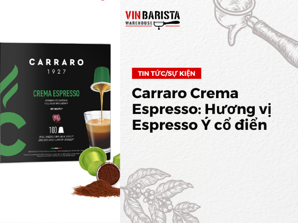 Classic Italian espresso flavor inside Carraro Cream Espresso coffee capsules