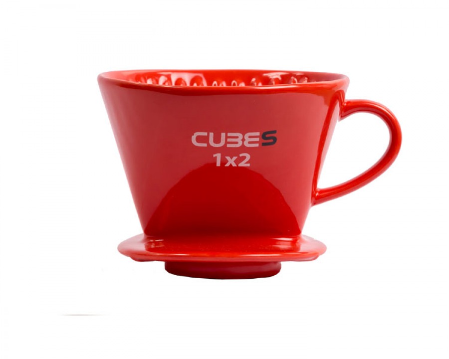 Cubes Ceramic coffee dripper1x2 - Đỏ