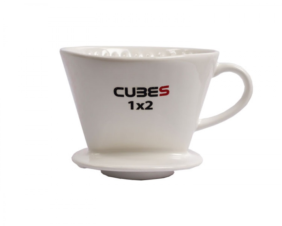Cubes Ceramic coffee dripper1x2 - Trắng
