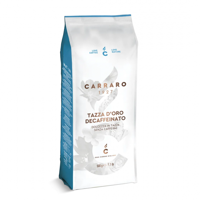 Cà phê hạt Carraro Gourmet Blend - Decaf Tazza D'Oro - 500g