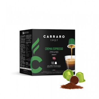 Carraro Crema Espresso Capsules Coffee (100 Capsules)