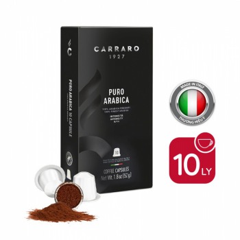 Carraro Puro Arabica - Cà phê viên nén