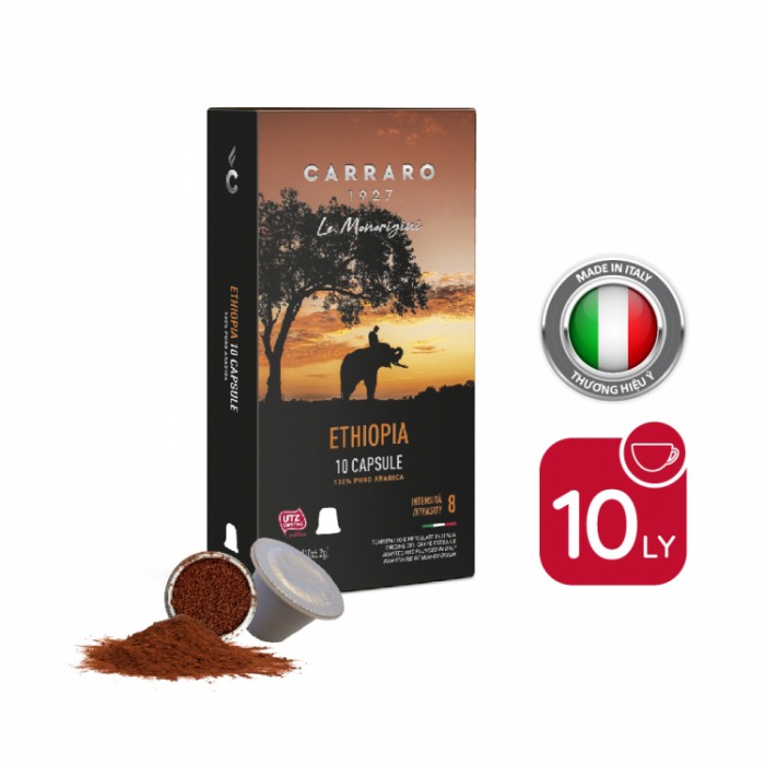 Carraro Single Origin Ethiopia Coffee Capsule - Vinbarista.com