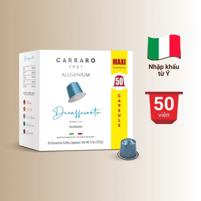 Coffee Capsule Nespresso - Carraro Decaffeinato - 50 capsules