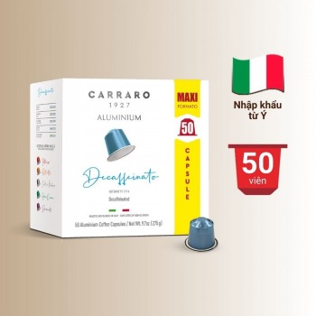 Cà phê viên nén Nespresso - Carraro Decaffeinato - 50 viên