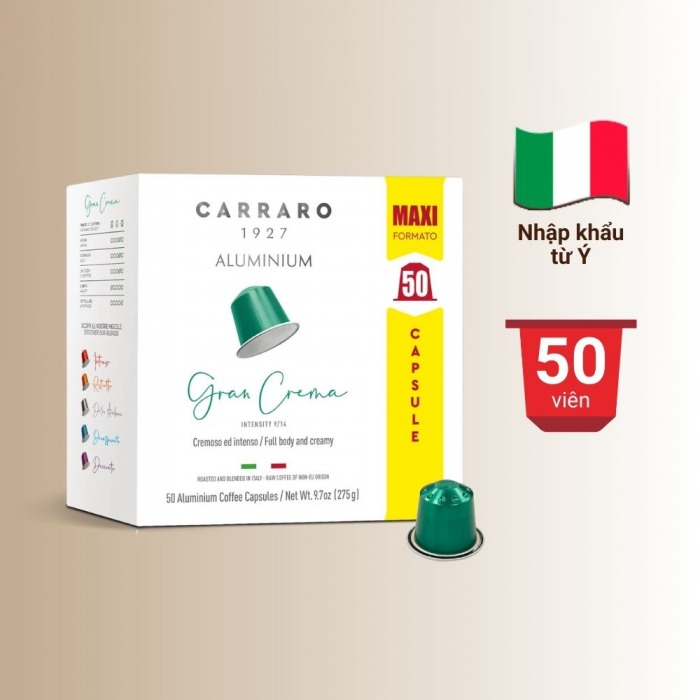 Coffee Capsule Nespresso - Carraro Gran Crema - 50 capsules
