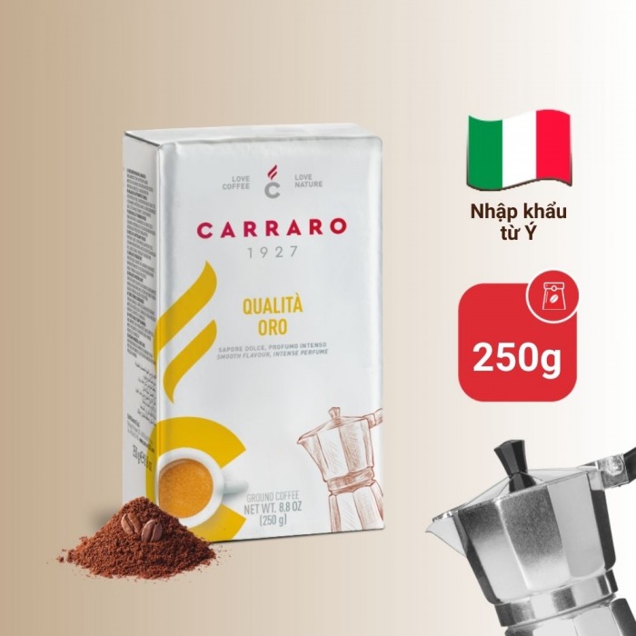 Cà phê xay sẵn Carraro Qualità Oro - 250g