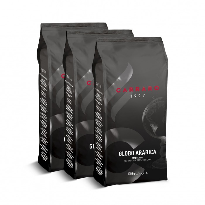 Carraro Globo Arabica Coffee Bean 1000g - Combo 3Kg