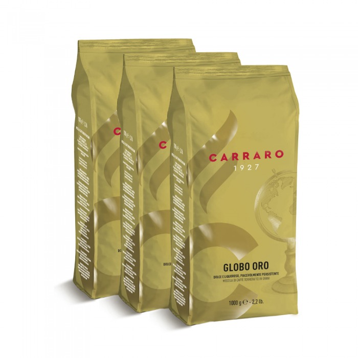 Cà phê hạt Carraro Globo Oro 1000g - Combo 3Kg
