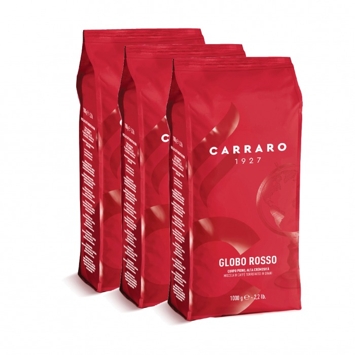 Cà phê hạt Carraro Globo Rosso 1000g - Combo 3Kg