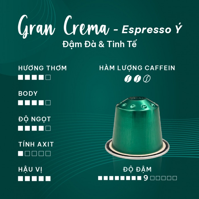 Carraro Gran Crema Aluminium Capsule Coffee -