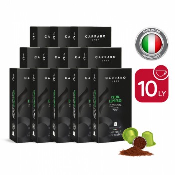 Carraro Crema Espresso - Combo 12 Hộp cà phê viên nén