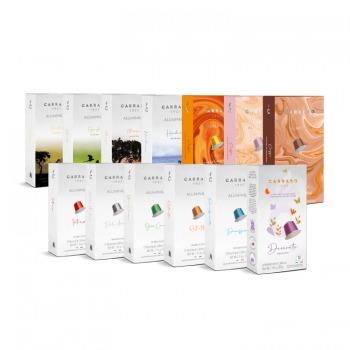 Combo 13-Flavor Carraro Coffee Capsules Nespresso