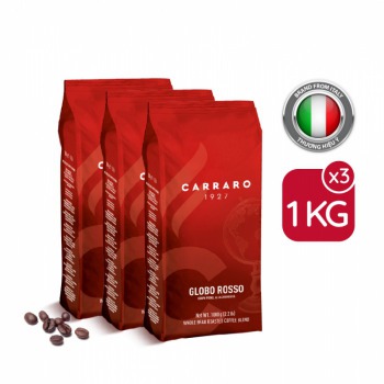 Combo 3 bịch cà phê hạt Carraro Globo Rosso