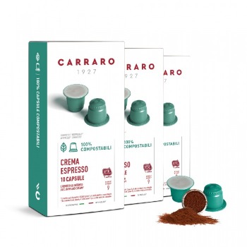 Combo 3 Eco-friendly Coffee Capsules Carraro Crema Espresso