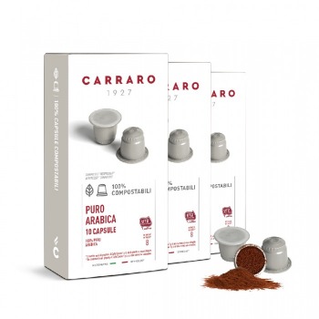 Combo 3 Eco-friendly Coffee Capsules Carraro Puro Arabica