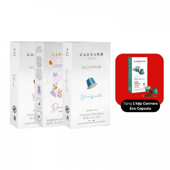 Combo 3 Carraro Aluminum Capsule - Free 1Carraro Eco-Friendly box
