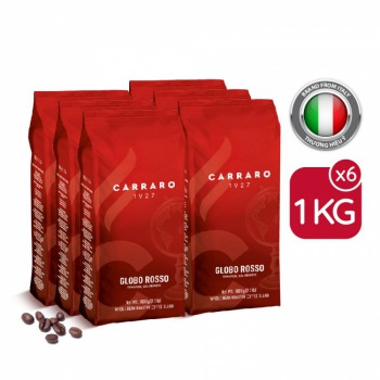 Carraro Globo Rosso - Cà phê hạt (Combo 6 bịch)