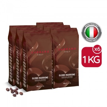 Combo 6 Carraro Globo Marrone Coffee Bean 1000g