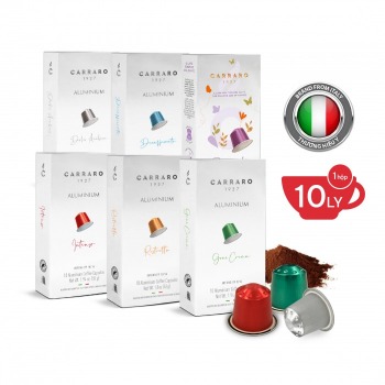 Combo 6 Carraro Aluminium Capsule Coffee