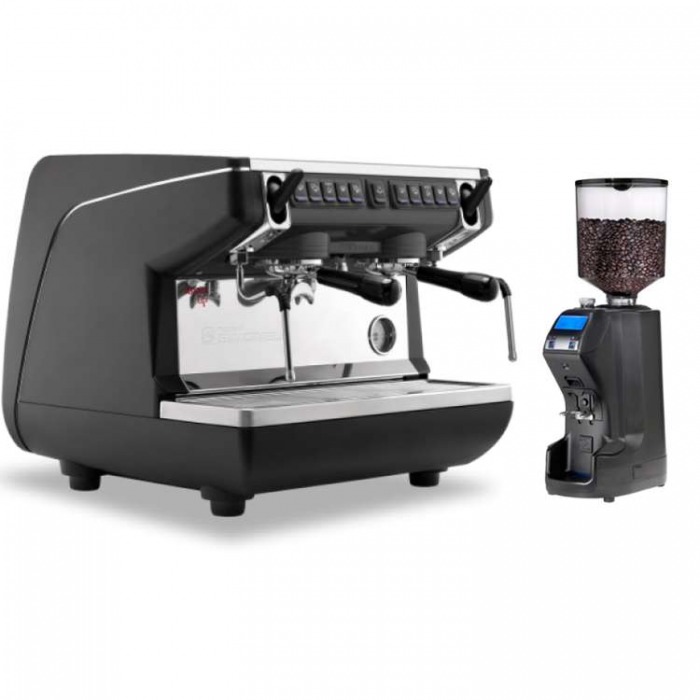 Combo Appia Life Compact Volumetric 2 Group coffee machine + MDXS On Demand Coffee Grinder - Đen
