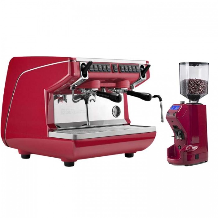 Combo Appia Life Compact Volumetric 2 Group coffee machine + MDXS On Demand Coffee Grinder - Đỏ