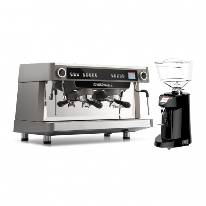 Combo Coffee Machine Nuova Aurelia Vol XT 2Gr + Coffee Grinder MDXS On Demand Black