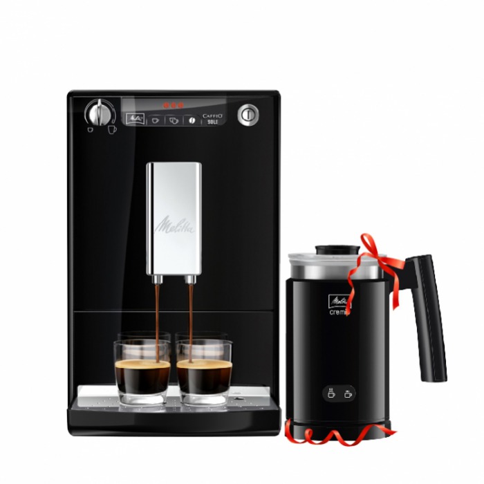 Combo máy pha cà phê tự động Caffeo Solo & máy tạo bọt sữa Cremeo II Black 