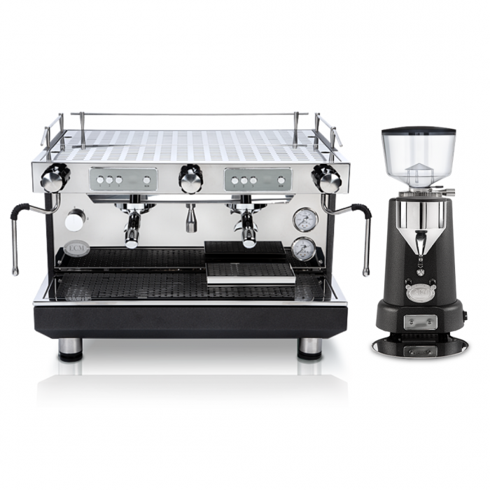 Combo Coffee Machine Compact HX-2 PID Anthracite + Grinder V-Titan 64 Anthracite