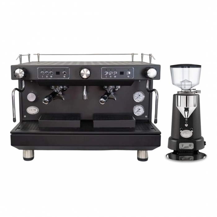 Combo Coffee Machine Compact HX-2 PID Black Edition +Grinder V-Titan 64 Anthracite