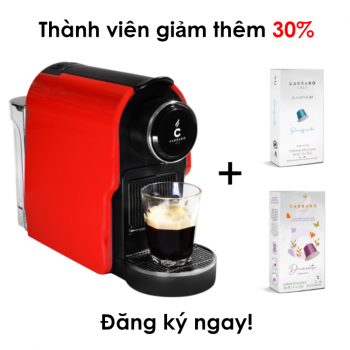 Carraro C+ Capsule Coffee Machine – Free 2 Boxes of Carraro Coffee Capsules