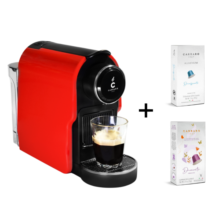 Combo Máy Pha Viên Nén Carraro C+ – Tặng 2 Hộp Cà Phê Viên Nén Carraro