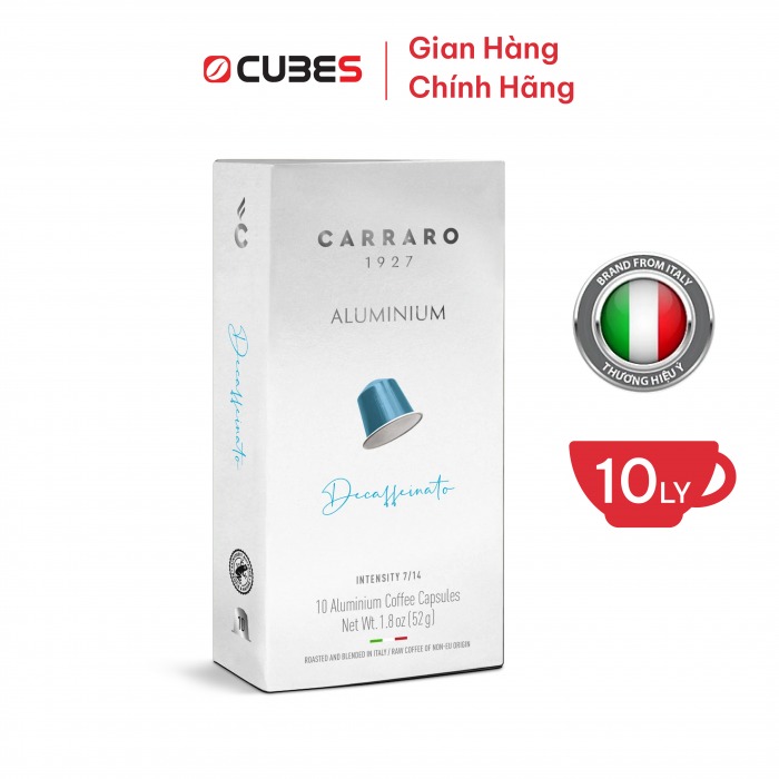 Cà phê viên nén Carraro Decaffeinato