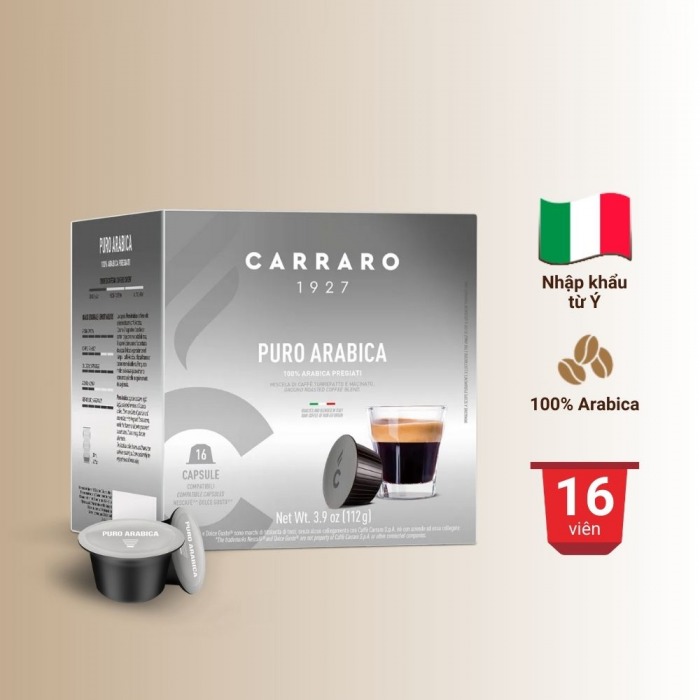 Coffee Capsule Dolce Gusto - Carraro Puro Arabica - 16 capsules