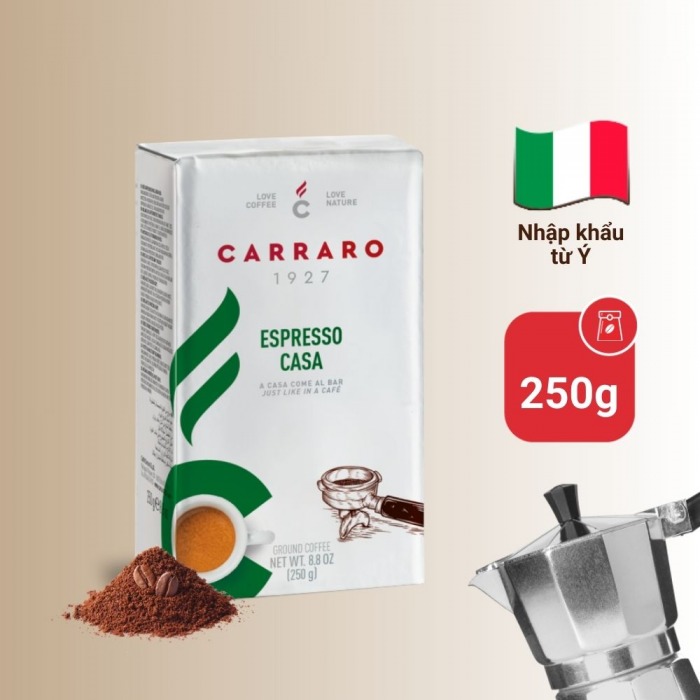 Cà phê xay sẵn Carraro Espresso Casa - 250g