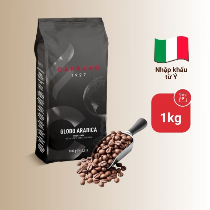 Cà phê hạt Carraro Globo Arabica - 1kg