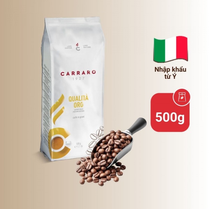 Cà phê hạt Carraro Gourmet Blend - Qualità Oro - 500g