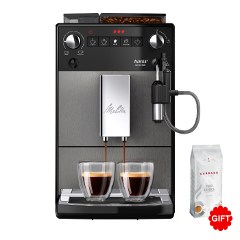 Máy pha cà phê tự động Melitta Avanza Titan + Tặng 1 gói Cà phê hạt Carraro Gourmet Blend Puro Arabica 500g