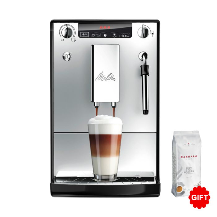 Máy pha cà phê tự động Melitta Caffeo Solo Milk + Tặng 1 gói Cà phê hạt Carraro Gourmet Blend Puro Arabica 500g