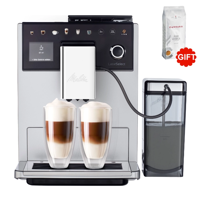 Automatic coffee machine Melitta Latte Select + Carraro Gourmet Blend Puro Arabica 500g Gift