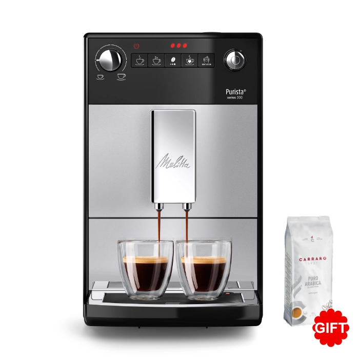 Máy pha cà phê tự động Melitta Purista - Tặng 1 gói Cà phê hạt Carraro Gourmet Blend Puro Arabica 500g