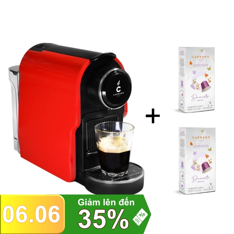 Carraro C+ Capsule Coffee Machine – Free 2 Boxes of Carraro Coffee Capsules