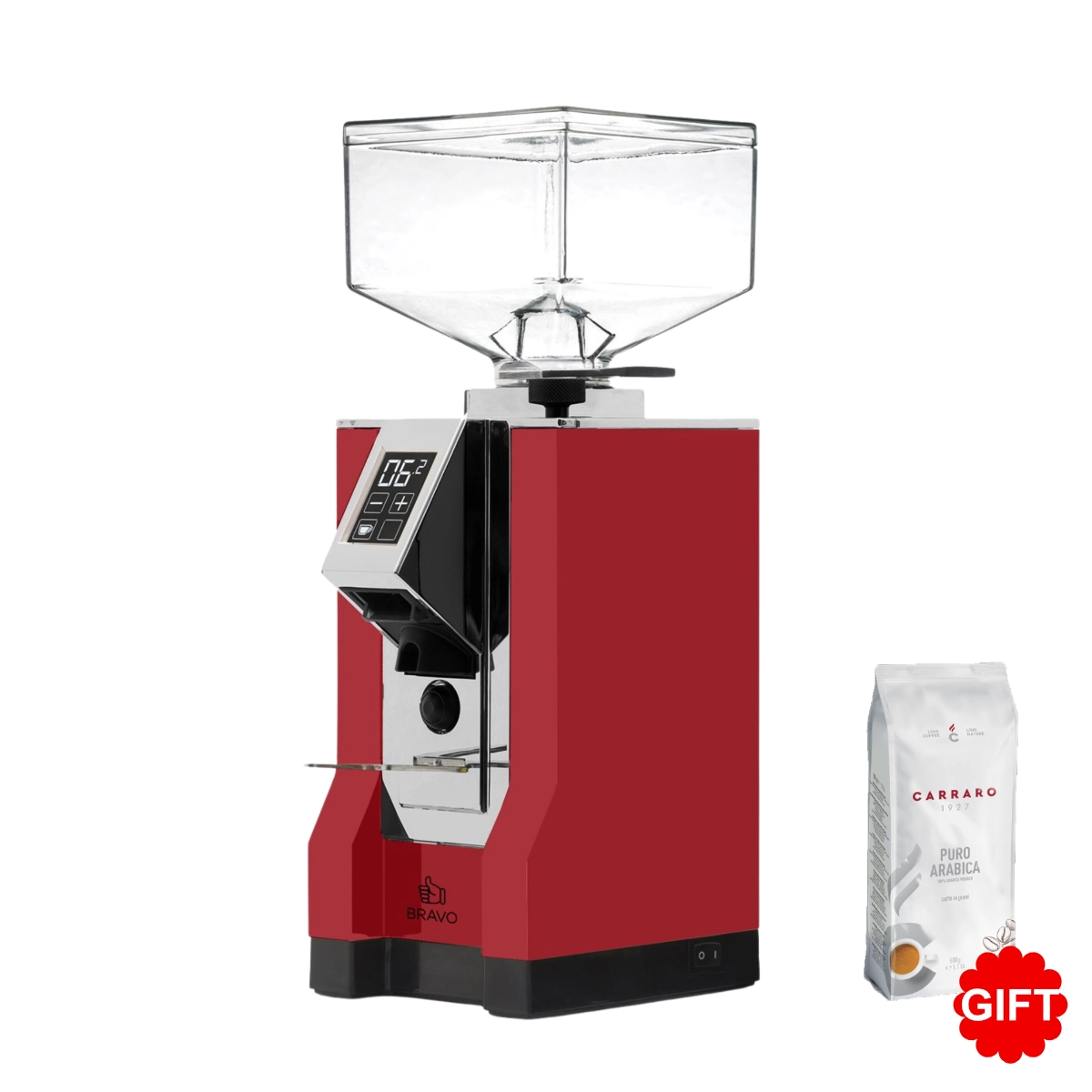 Máy xay cà phê Eureka Mignon Bravo 50 + Tặng 1 gói Cà phê hạt Carraro Gourmet Blend Puro Arabica 500g
