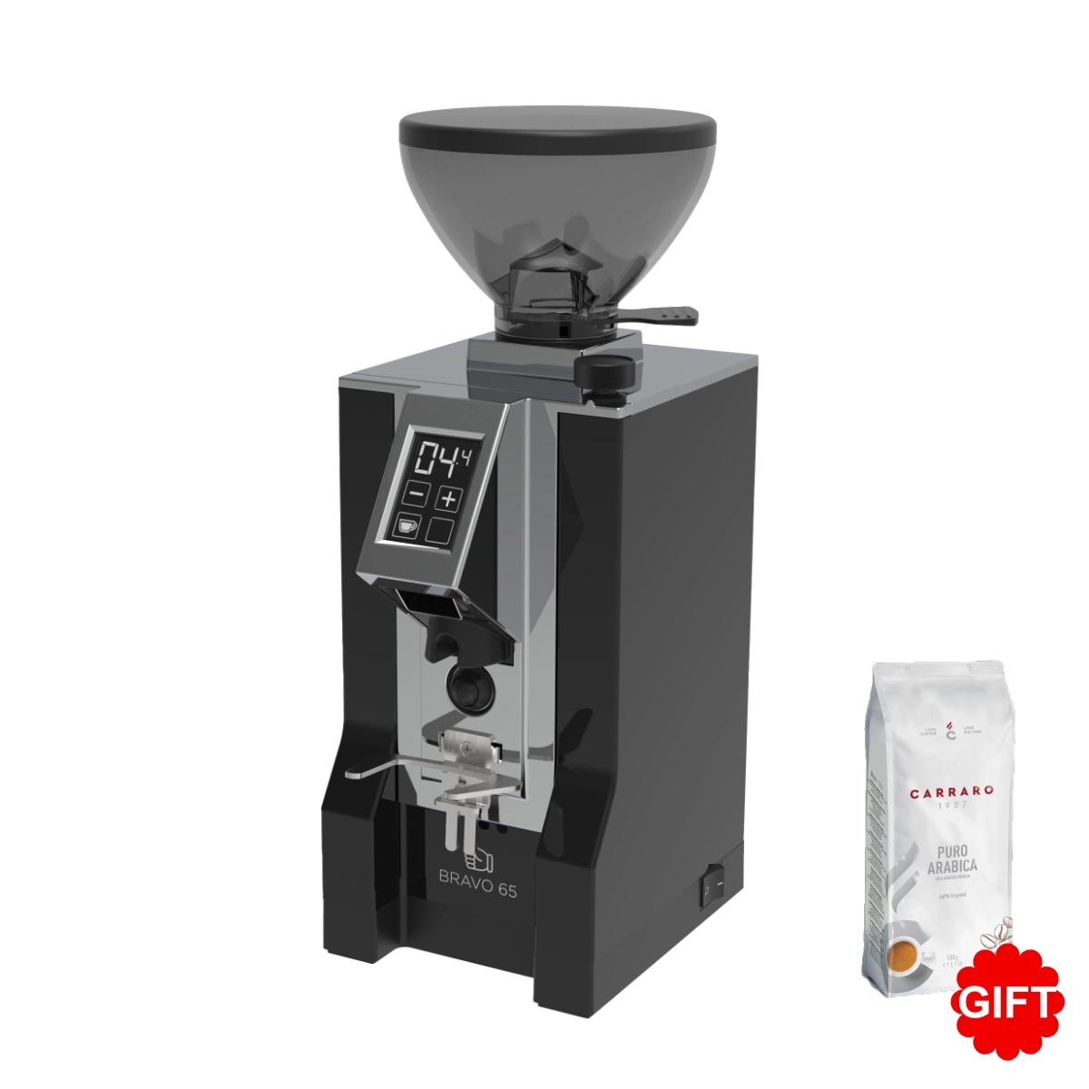 Máy xay cà phê Eureka Mignon Bravo 65 + Tặng 1 gói Cà phê hạt Carraro Gourmet Blend Puro Arabica 500g