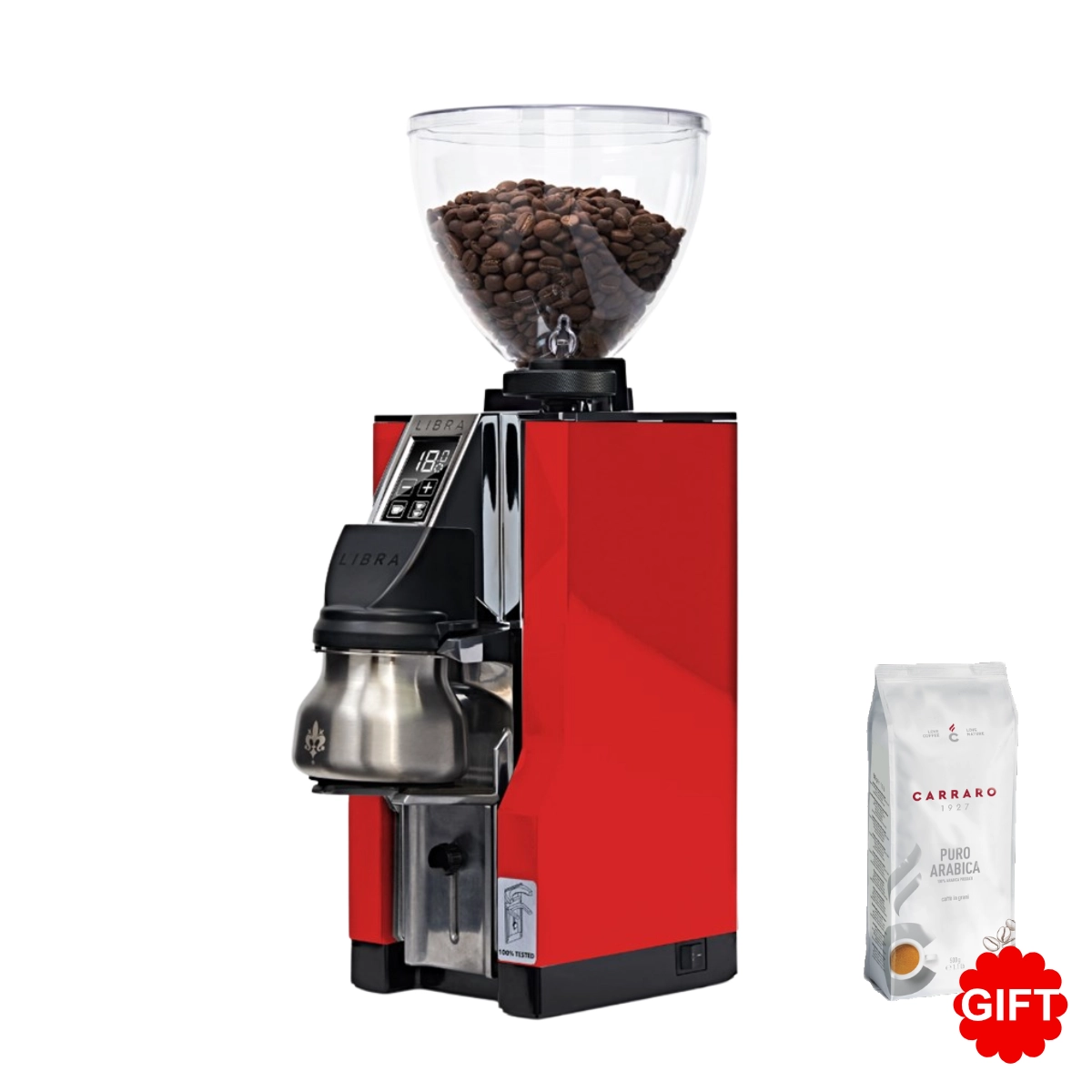 Máy xay cà phê Eureka Mignon Libra AP 65 + Tặng 1 gói Cà phê hạt Carraro Gourmet Blend Puro Arabica 500g