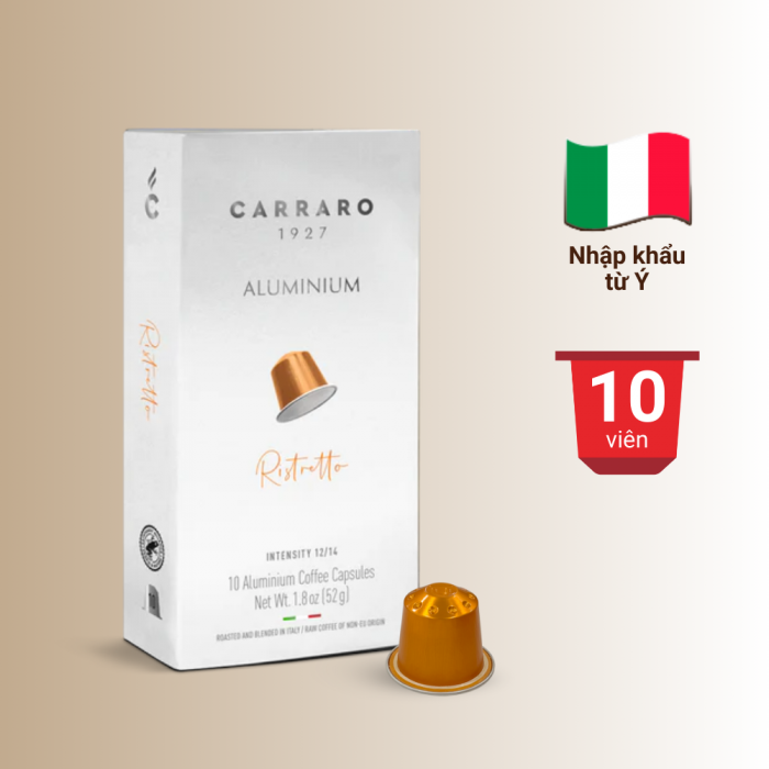 Cà phê viên nén Nespresso - Carraro Ristretto - 10 viên